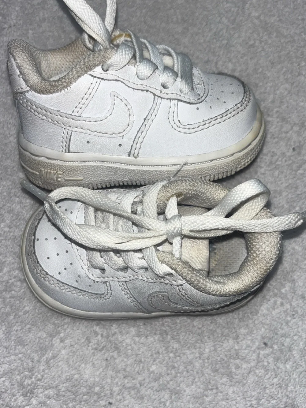 Nike White Toddler Leather Sneakers with Lace-Up